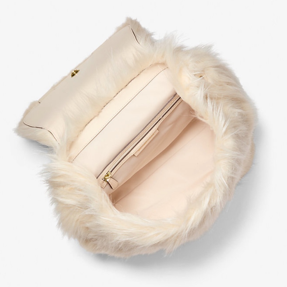 MICHAEL KORS Quinn Medium Flap Faux Fur Backpack
Natural 
NWT 

Live Style - Picture 2 of 16